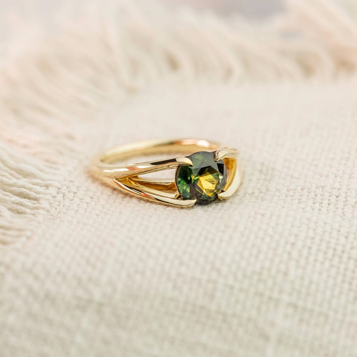 emerald green engagement ring