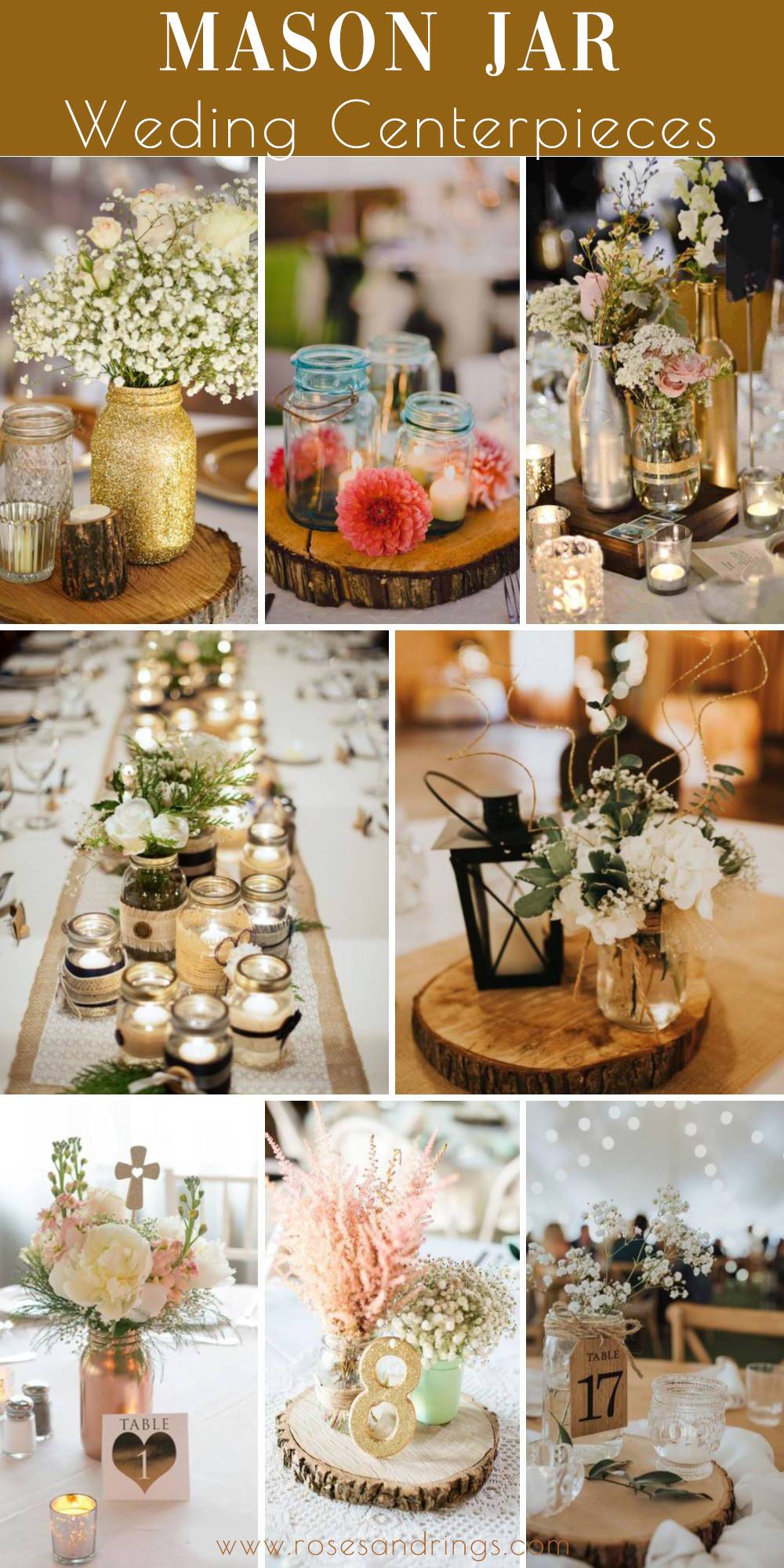 rustic mason jars wedding centerpieces