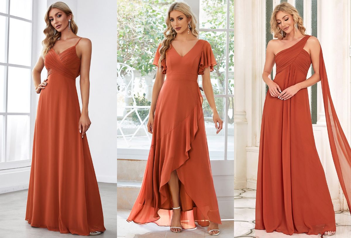 Burnt Orange Bridesmaid Dresses