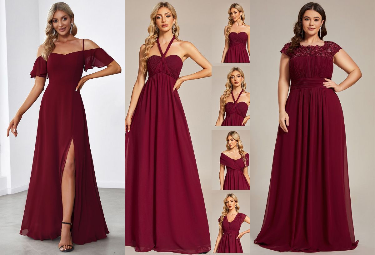 burgundy bridesmaid dresses