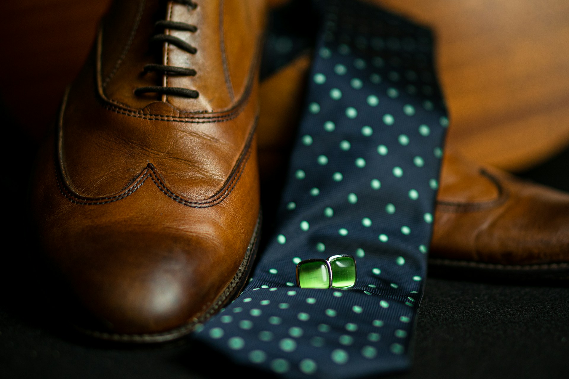 black and white polka dot necktie