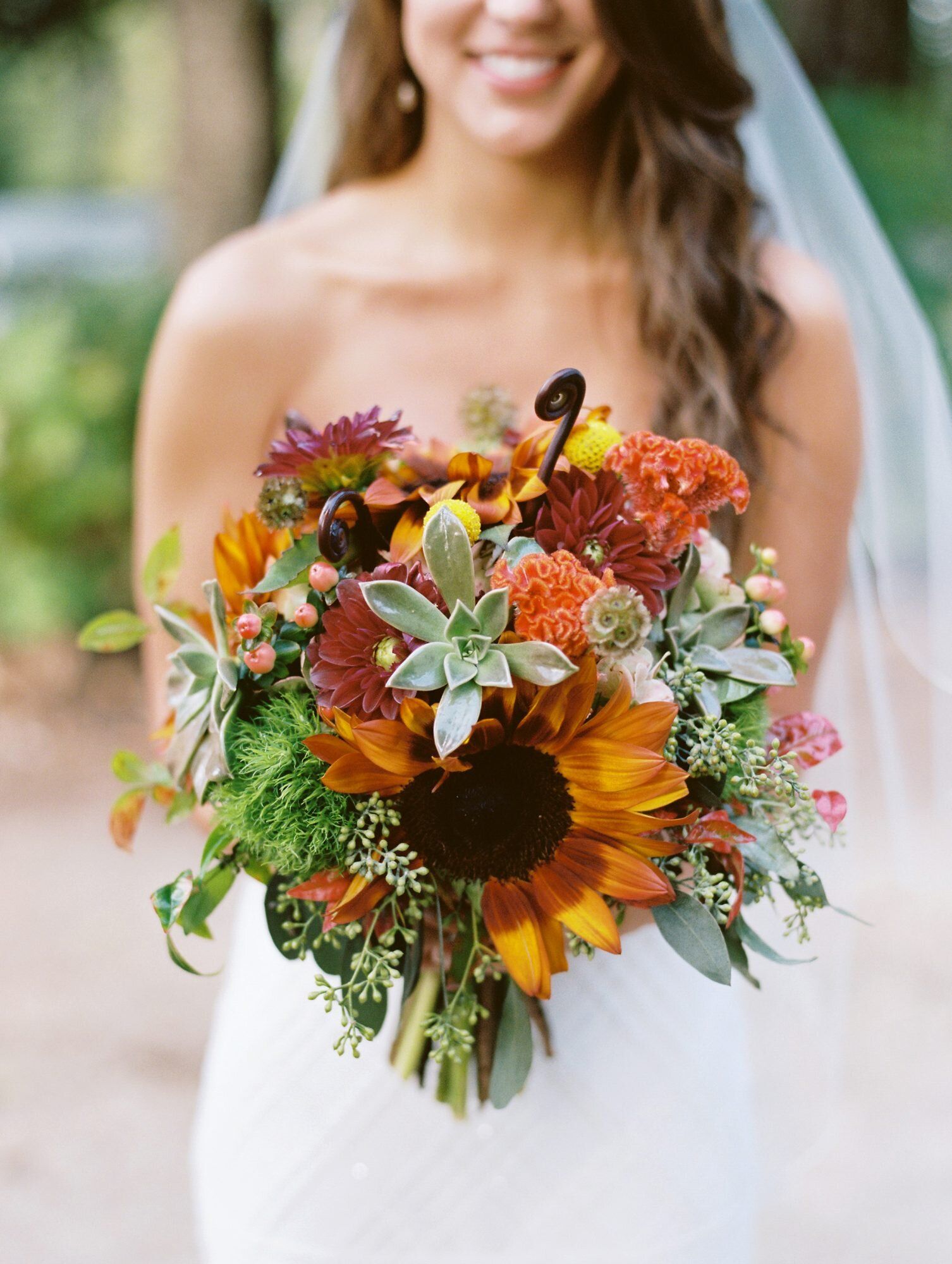 Orange Sunflower Wedding Bouquet