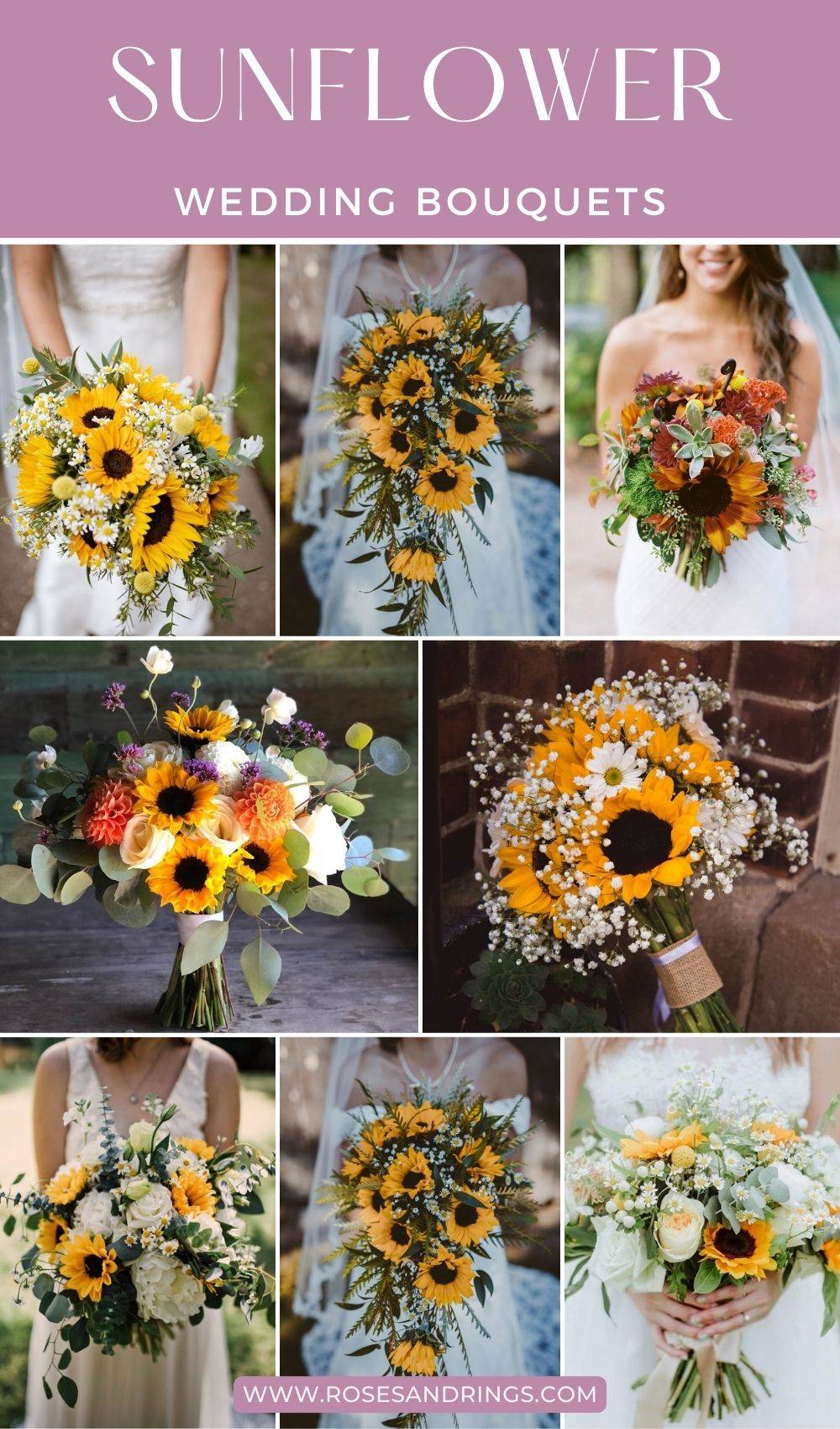rustic sunflower wedding bouquet ideas
