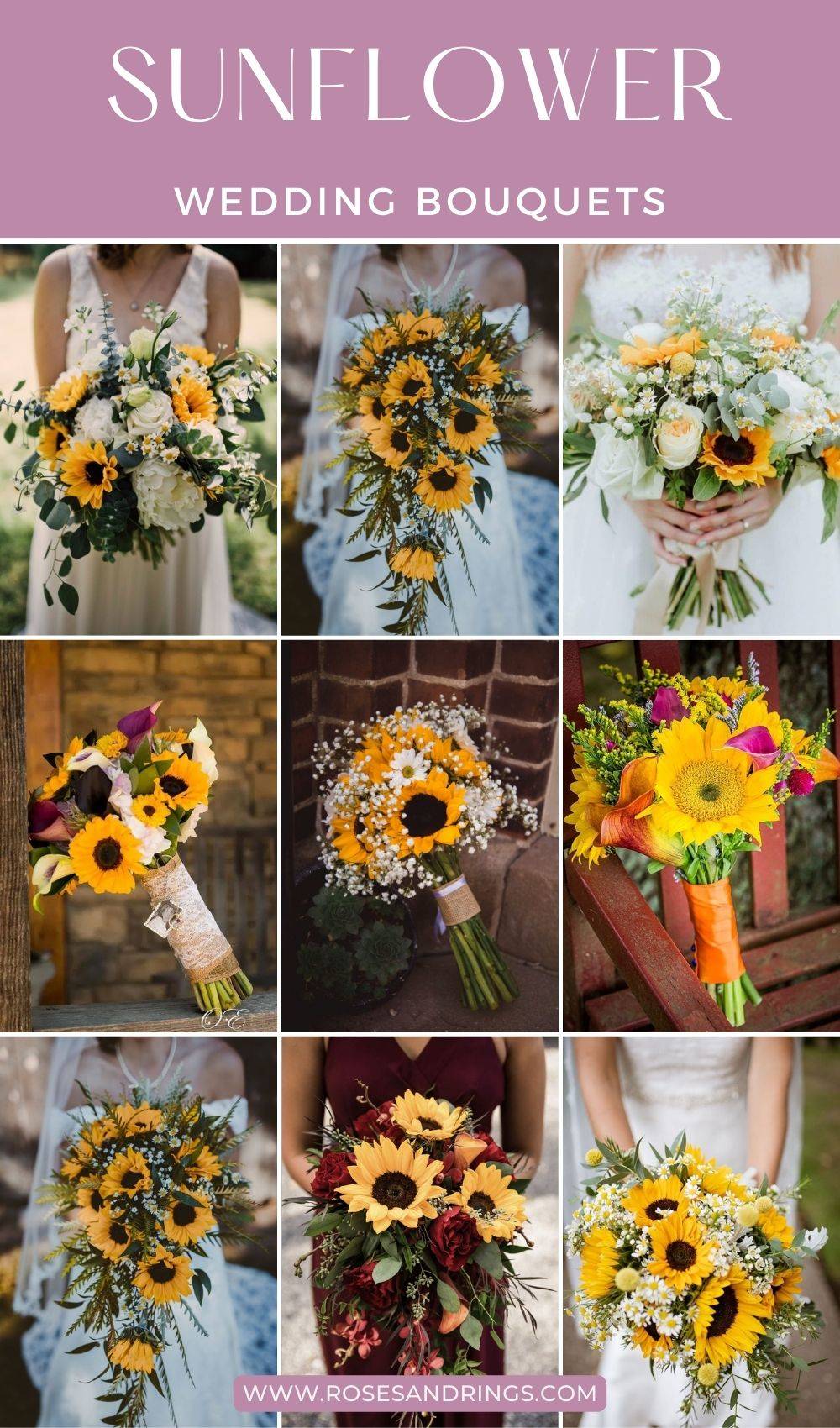 sunflower wedding bouquet ideas