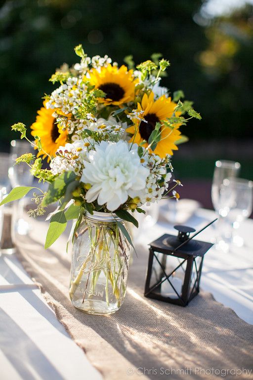 sunflower wedding centerpiece