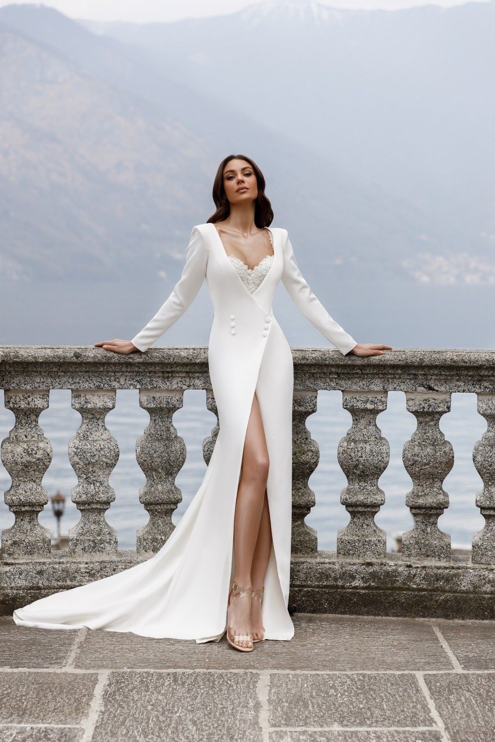 long sleeves bridal jumpsuit