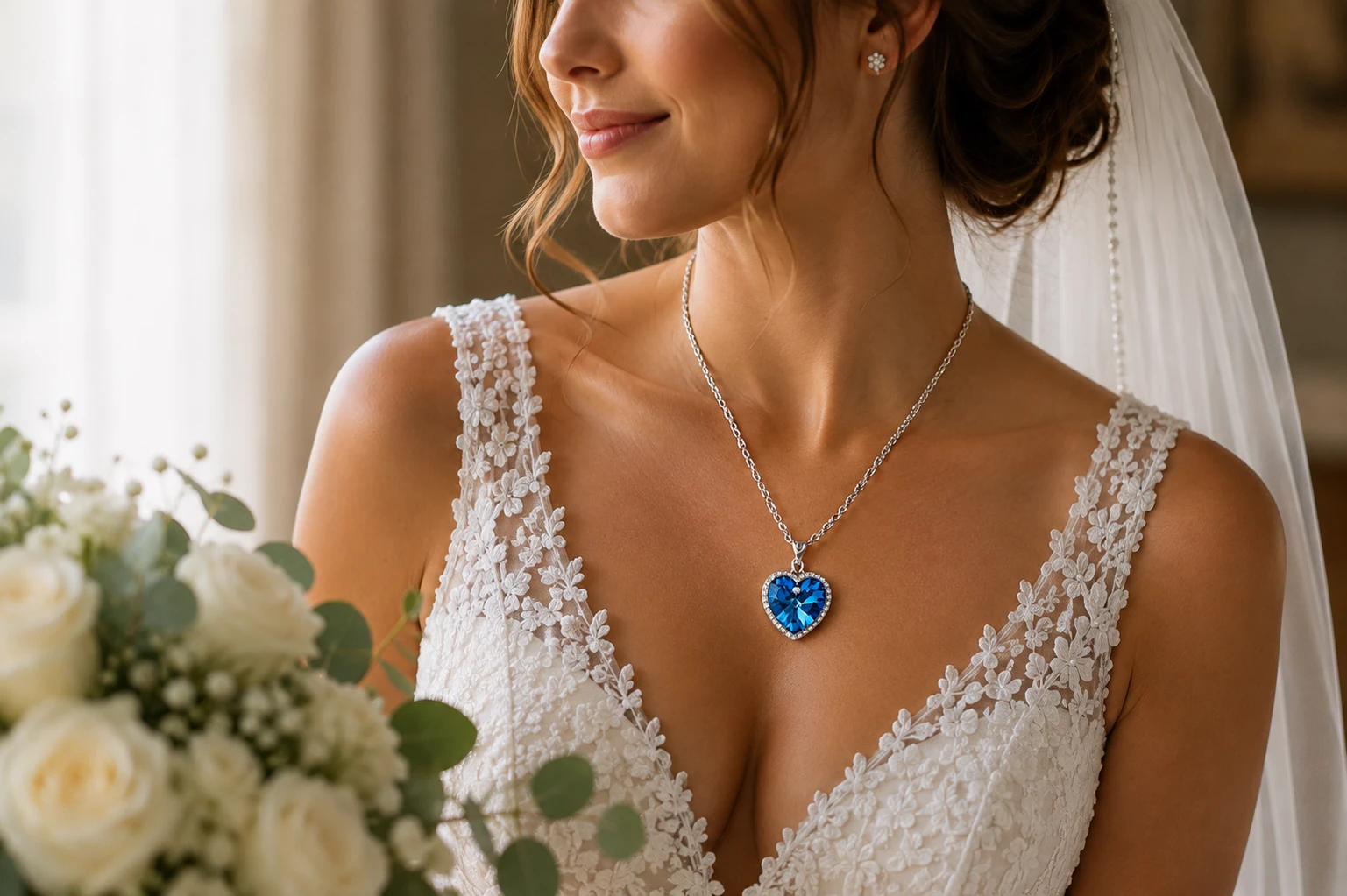 Blue Heart Necklace